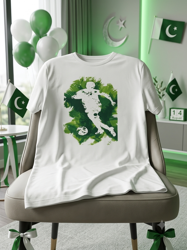 Premium White Graphic T-Shirt | Pakistan Independence Collection