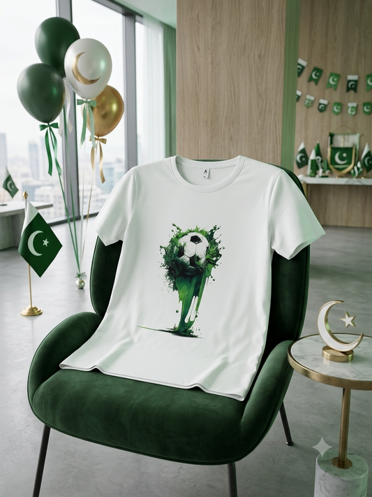 Premium White Cotton T-Shirt | Pakistan Day Collection